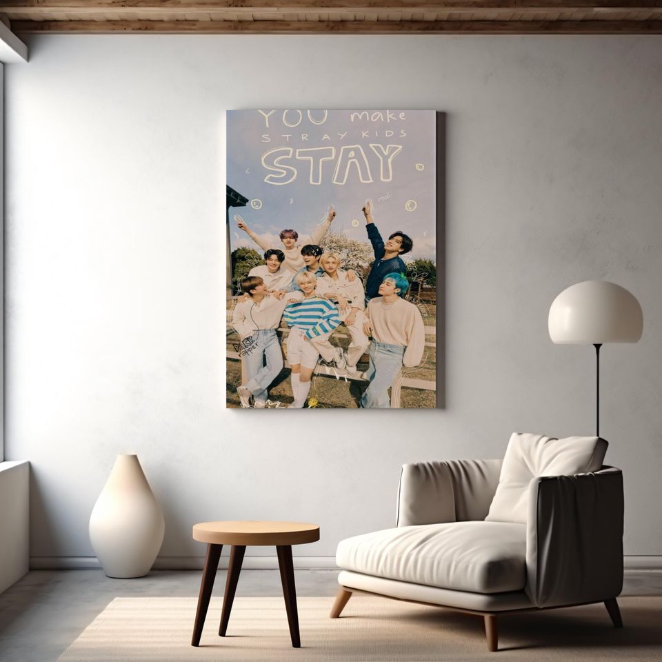 Stray Kids K-Pop Group Vertical Poster, Digital Print Wall Art, Music Fan Home Decor