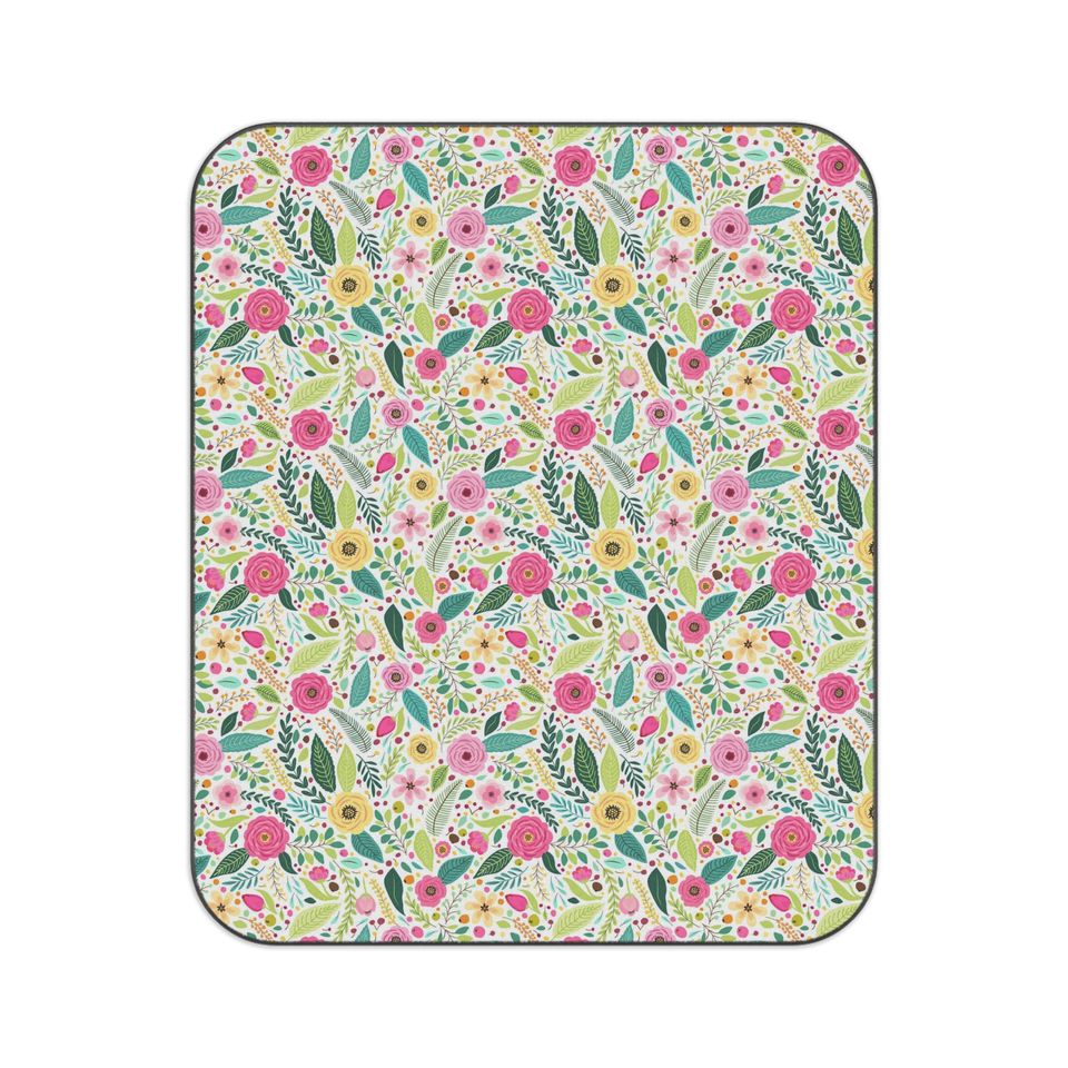 Pink Floral Pattern Picnic Mats