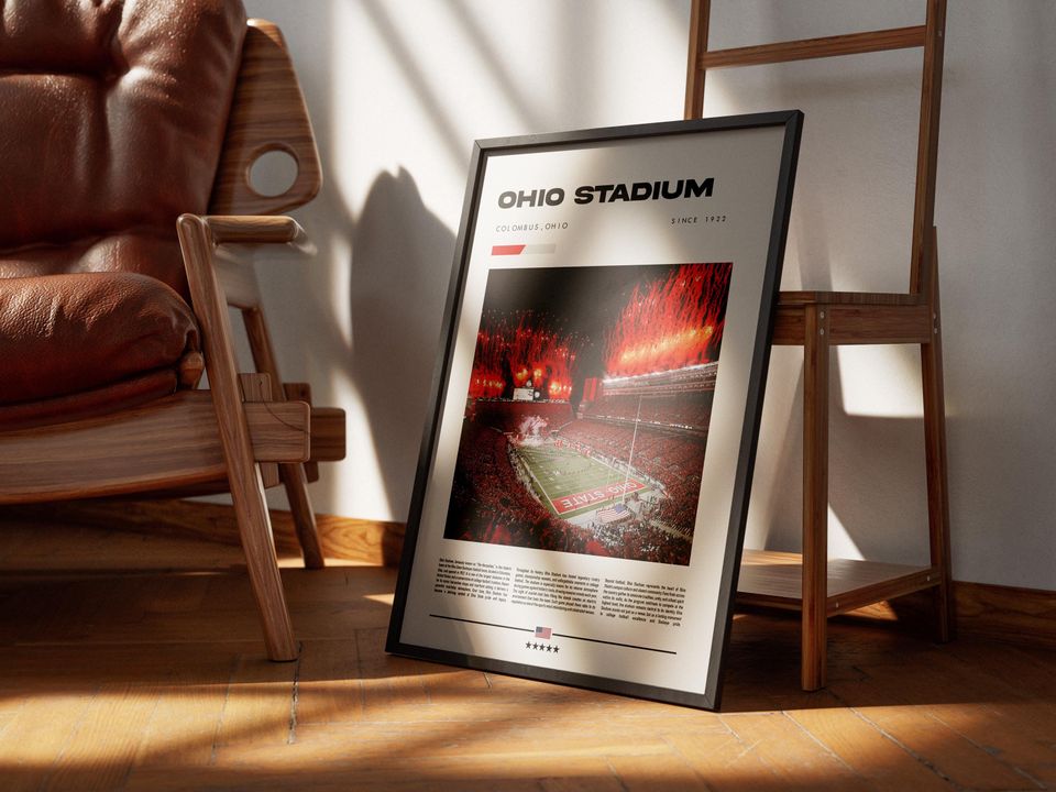Ohio Stadium Poster Ohio State Buckeyes College Football Wall Art