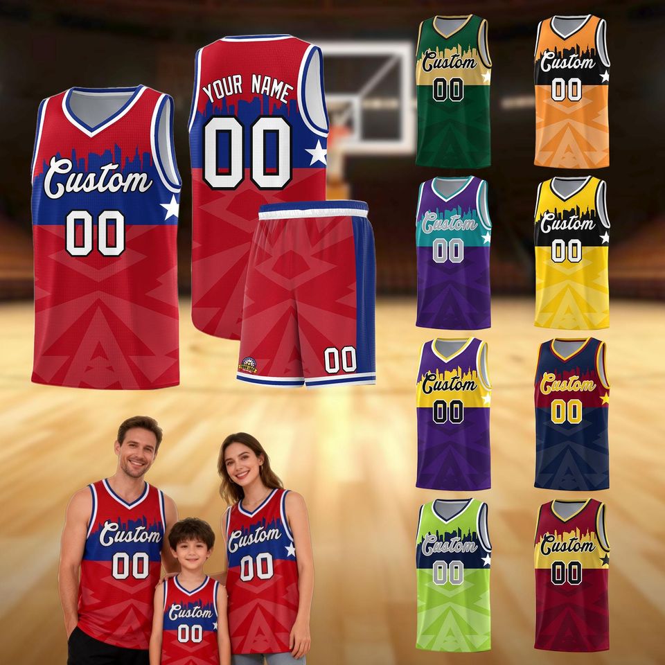 Custom City Star Basketball Jersey Set: Personalized Name & Number
