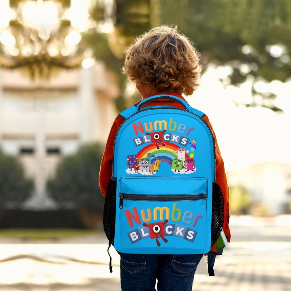 Number Blocks Backpack All-Over Print | Kids Student School Bag | Cartoon Numberblocks Bookbag | Oxford Fabric Durable Backpack