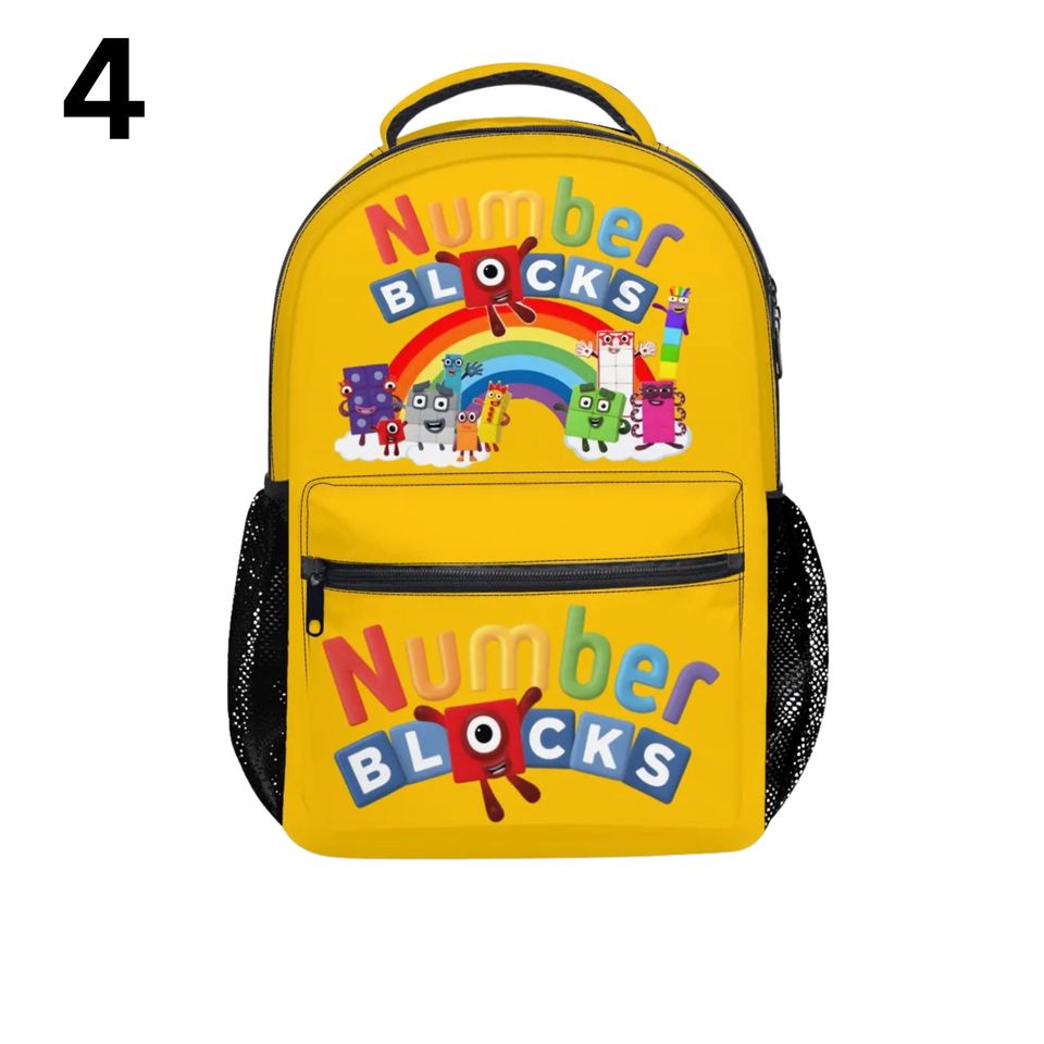 Number Blocks Backpack All-Over Print | Kids Student School Bag | Cartoon Numberblocks Bookbag | Oxford Fabric Durable Backpack