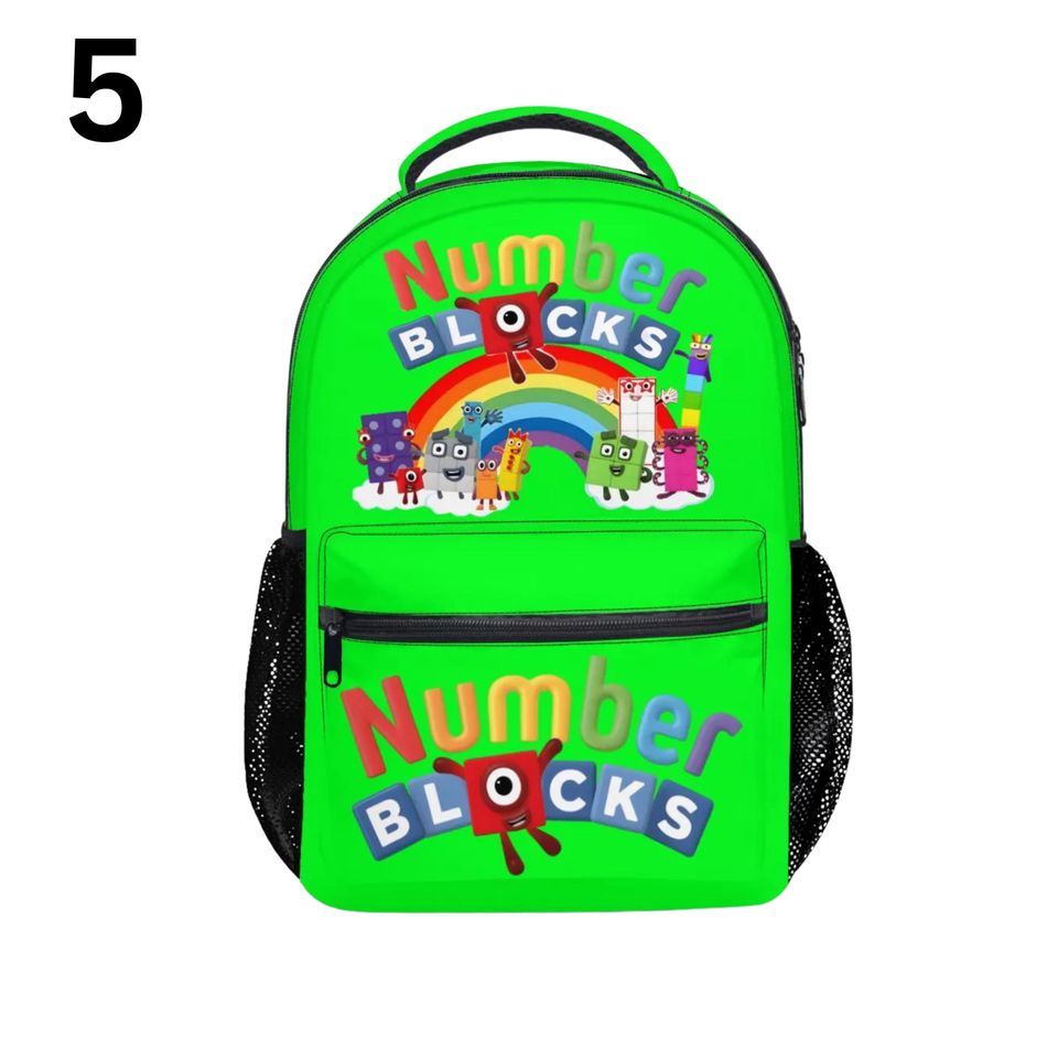 Number Blocks Backpack All-Over Print | Kids Student School Bag | Cartoon Numberblocks Bookbag | Oxford Fabric Durable Backpack