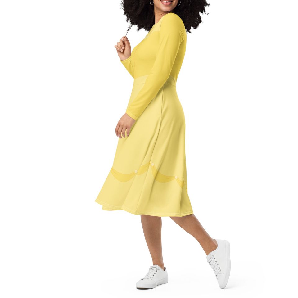Belle Costume Long Sleeve Midi Dress