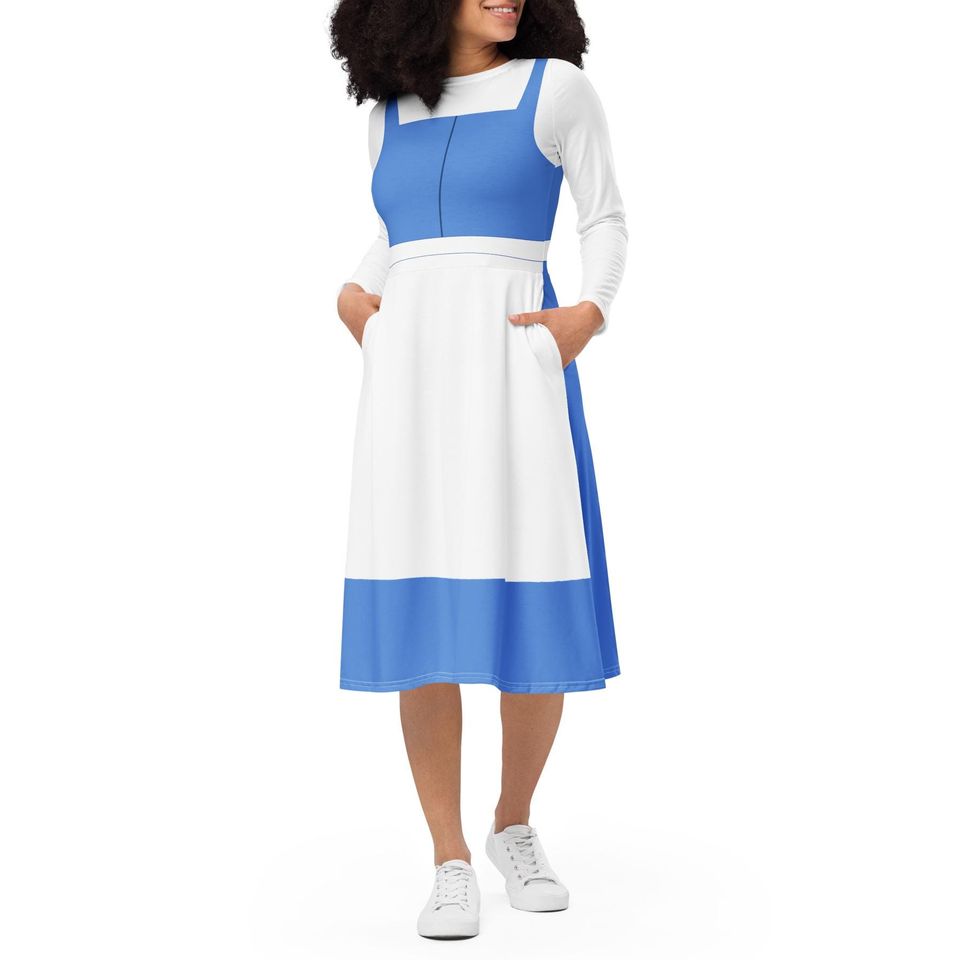 Belle Costume Long Sleeve Midi Dress