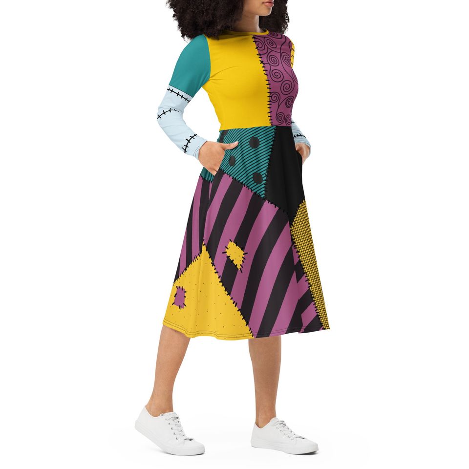 Sally Costume Long Sleeve Midi Dress