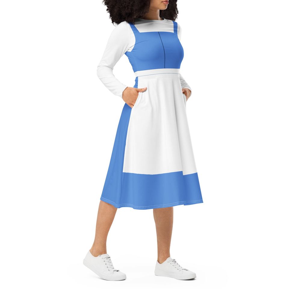 Belle Costume Long Sleeve Midi Dress