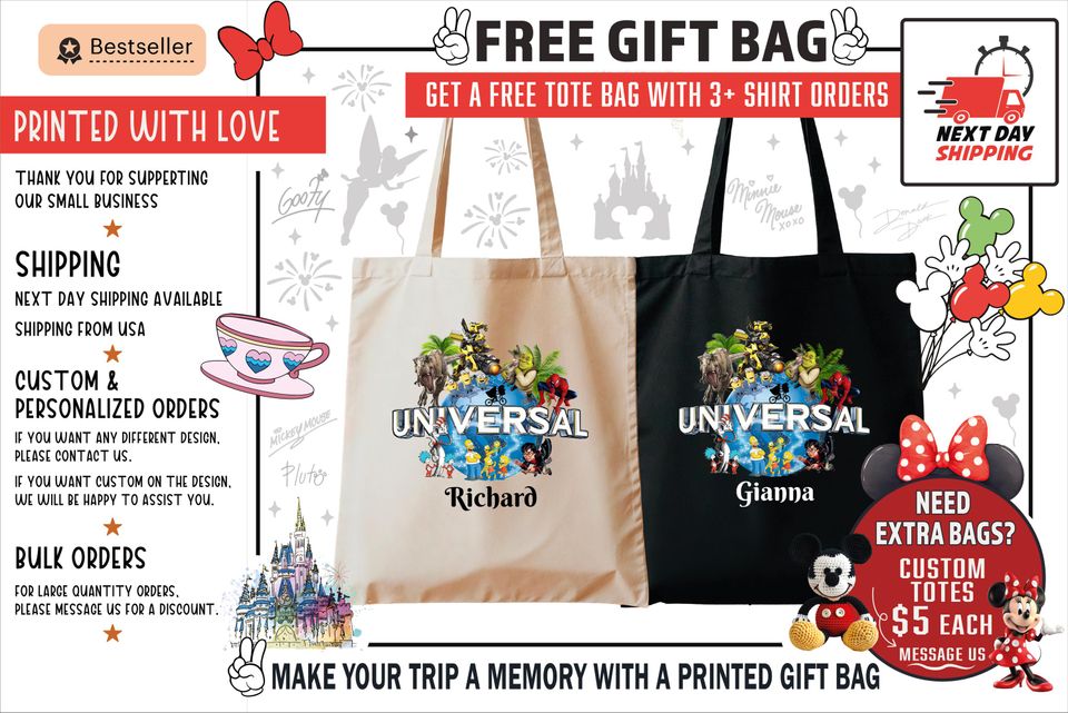 Custom Universal Studios Shirt, Personalized Name Family Vacation Matching Family Trip Tee Crew