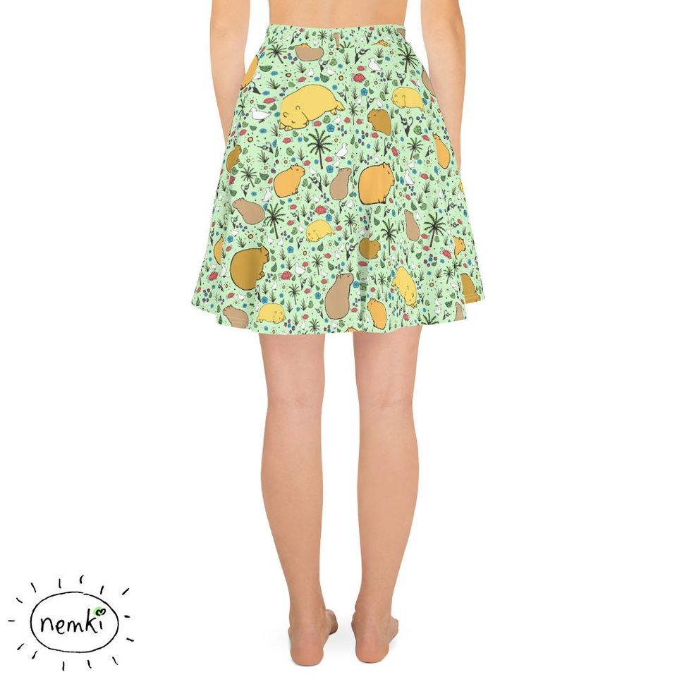 Cute Capybara Skater Skirt