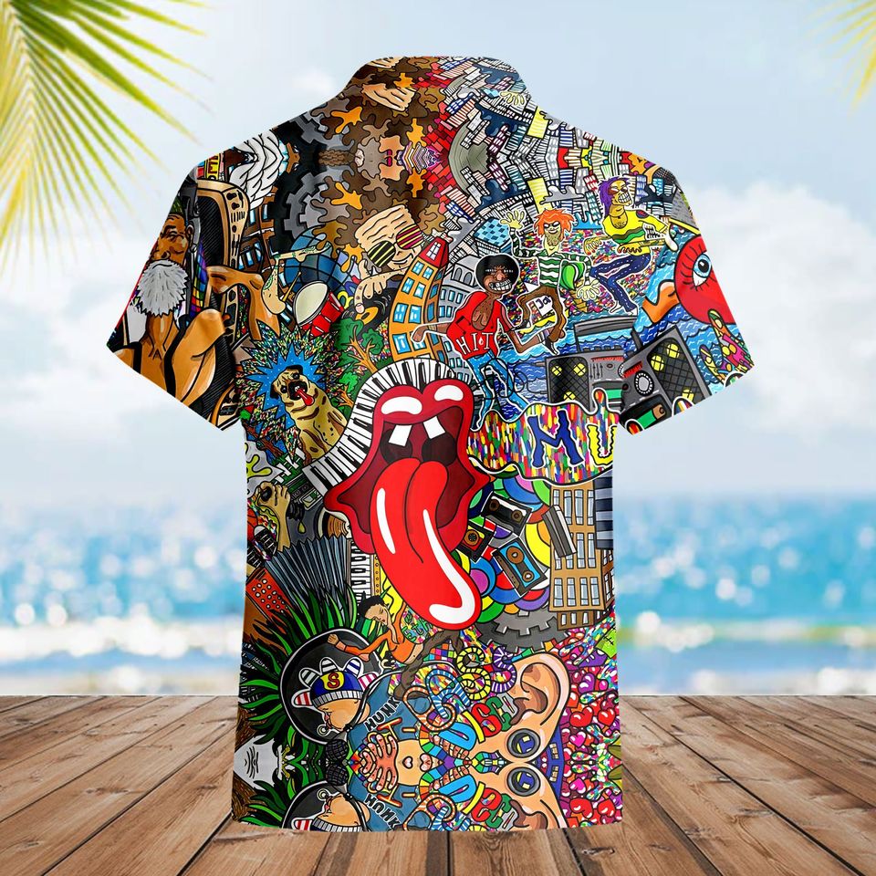 Rolling Stones Graffiti Hawaiian Shirt