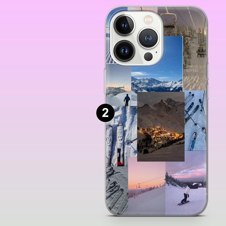 Skiing Phone Case Winter Sport Cover for iPhone 17Pro, 16, 15, 14, 13, 12, Samsung S25, S24, S23Fe, S22, A16, A26, A56, Pixel 10, 9Pro
