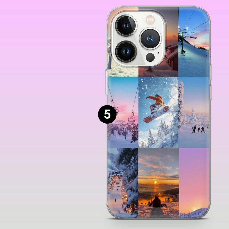 Skiing Phone Case Winter Sport Cover for iPhone 17Pro, 16, 15, 14, 13, 12, Samsung S25, S24, S23Fe, S22, A16, A26, A56, Pixel 10, 9Pro