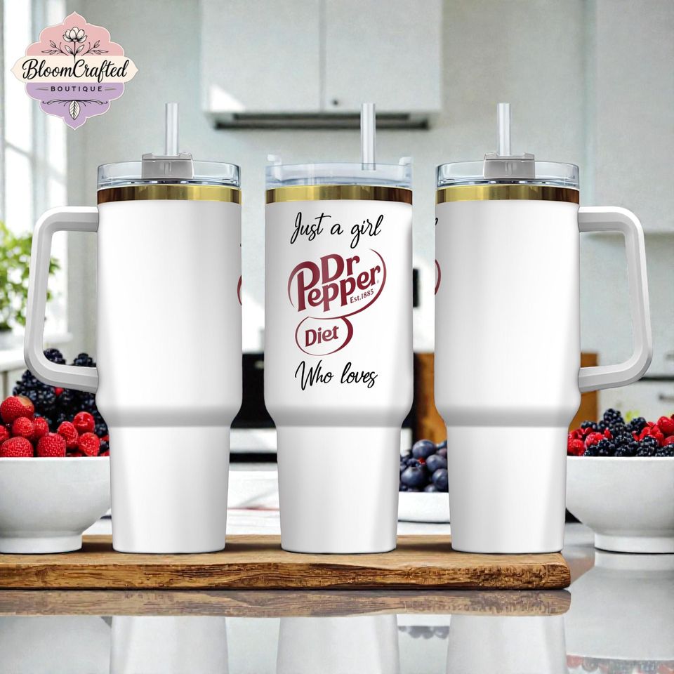Personalized Dr Soda 40oz Stainless Steel Tumbler With Handle Travel Mug