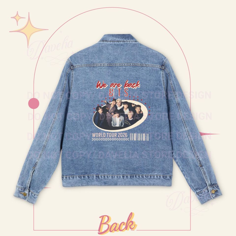 BTS World Tour 2026 Denim Jacket | Design in the back "We are back"
