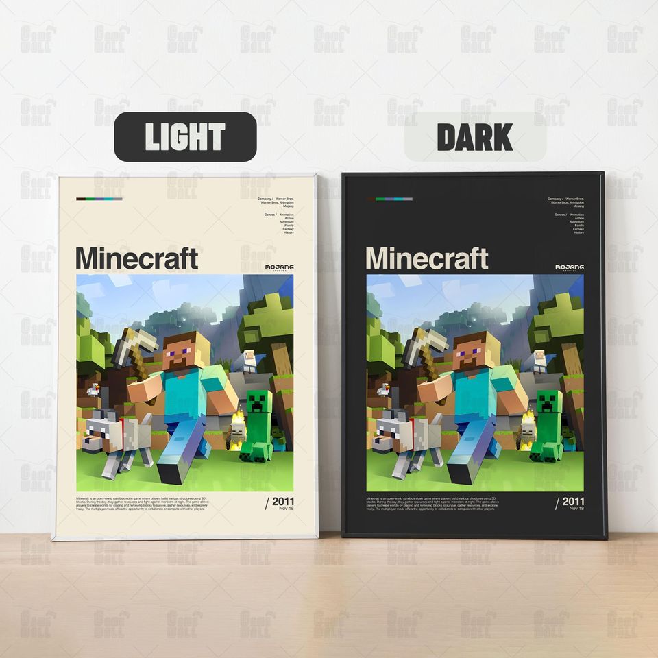 Minecraft Poster, Gaming Room Poster, Gaming Wall Poster, Gaming Print Poster, Game Gift, Video Games Poster, Gaming Wall Art, Custom Game