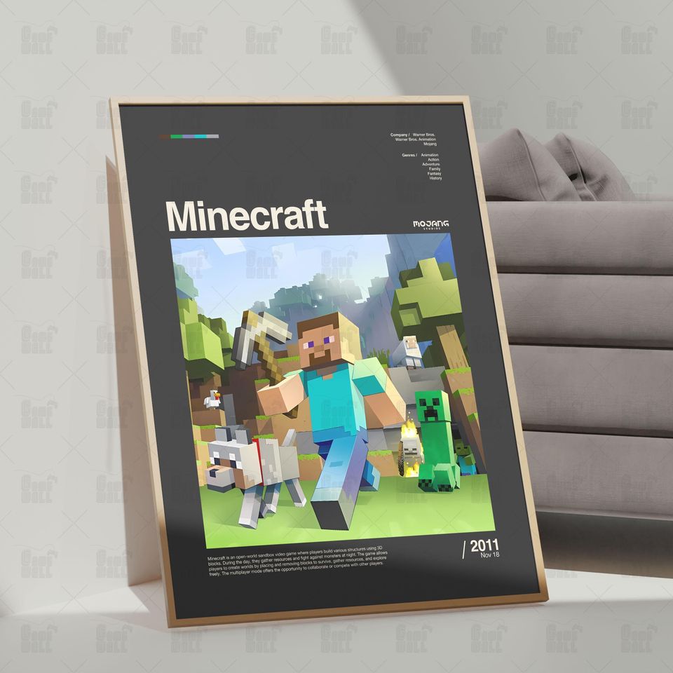 Minecraft Poster, Gaming Room Poster, Gaming Wall Poster, Gaming Print Poster, Game Gift, Video Games Poster, Gaming Wall Art, Custom Game