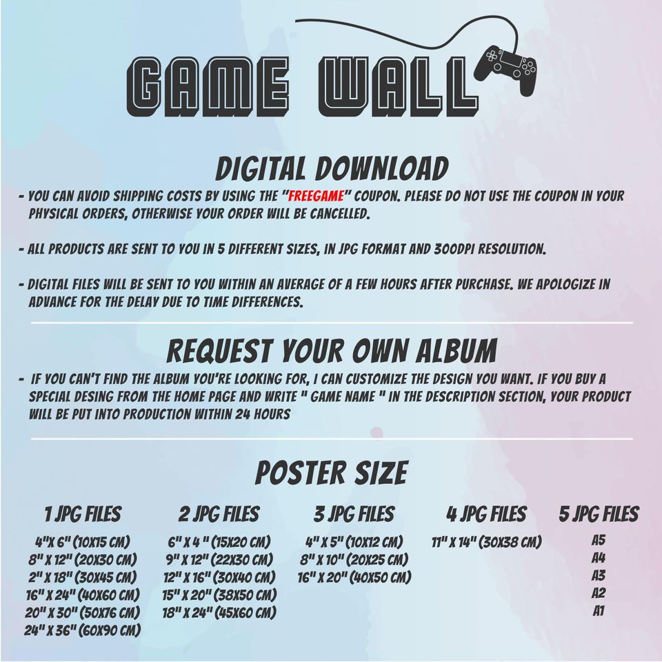 Minecraft Poster, Gaming Room Poster, Gaming Wall Poster, Gaming Print Poster, Game Gift, Video Games Poster, Gaming Wall Art, Custom Game