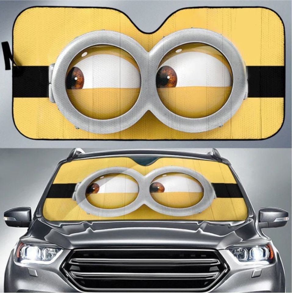 Face Minion Cute Car Sun Shades
