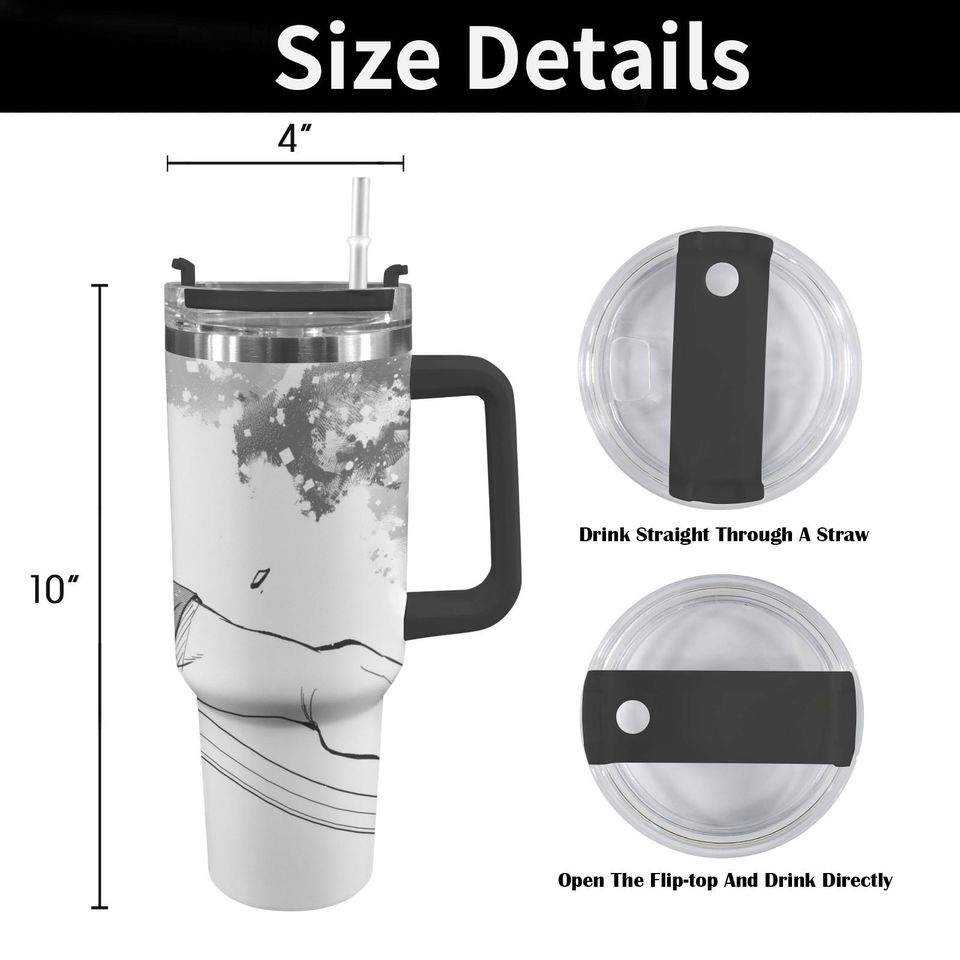 Final Fantasy VII 40 oz Tumbler: Zack Fair Personalized Stanley-Inspired Stainless Steel Cup
