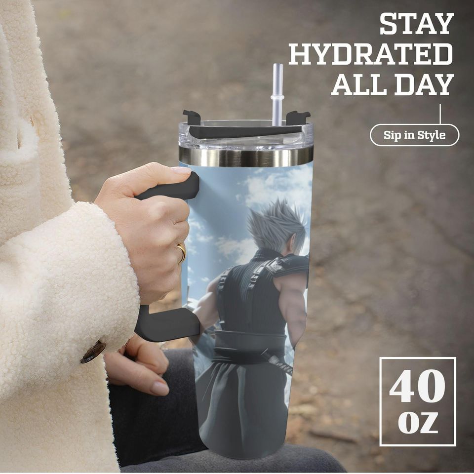 Final Fantasy 40 oz Tumbler: Personalized Stanley-Inspired Stainless Steel Cup