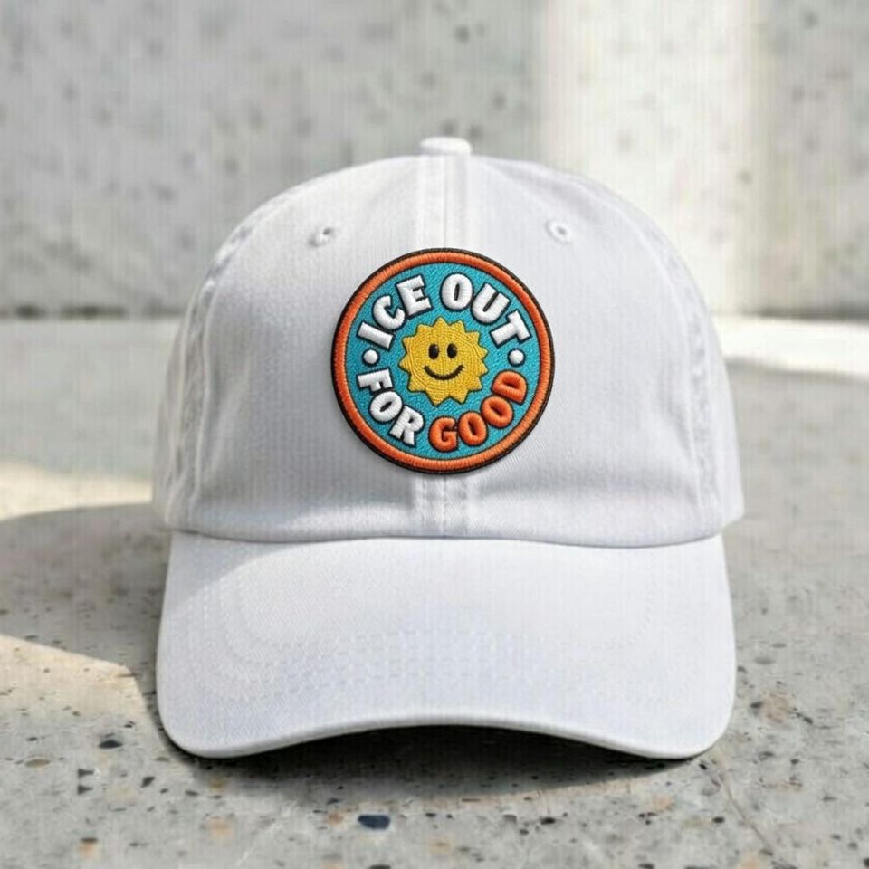 Embroidered ICE Out For Good Hat, Political Statement Dad Cap