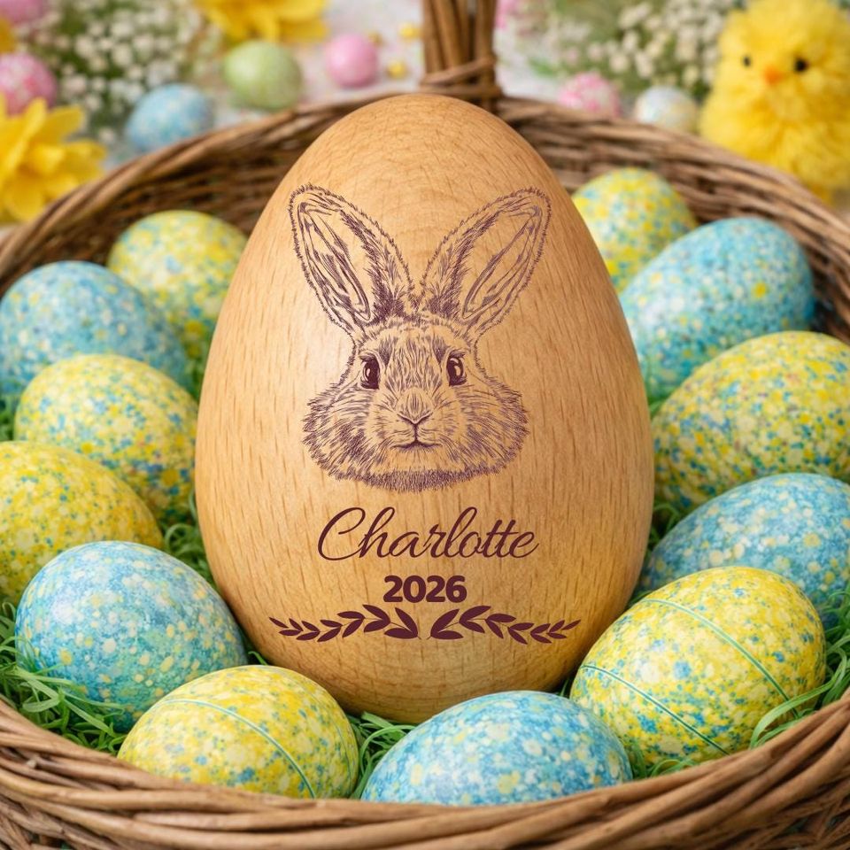 PERSONALIZED Musical Wooden Easter Egg Shakers Wooden Easter Egg Shakers, Custom Wooden Easter Egg with Name, Babys First Easter Gift