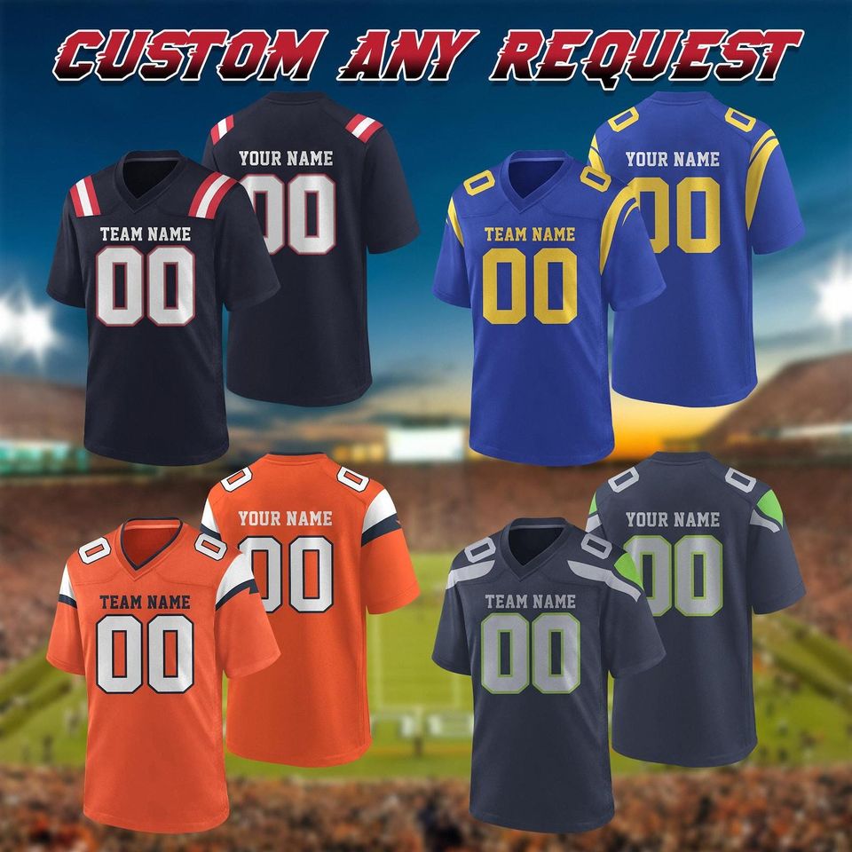 Custom Football Jersey - Personalized V-Neck Fan Wear