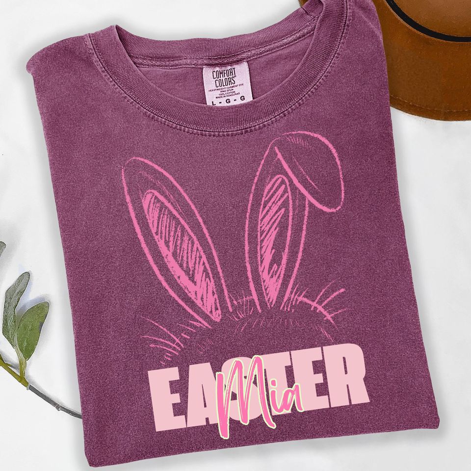 Matching Easter Bunny Shirts, Personalized Family Easter Outfit, Custom Name Rabbit Tee for Mom Kids Toddler Baby