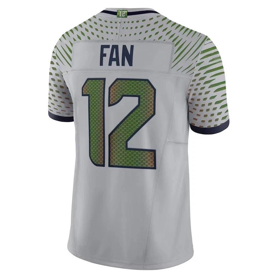 Men's 12s FAN Seattle Football Jersey, Game Jersey Shirt