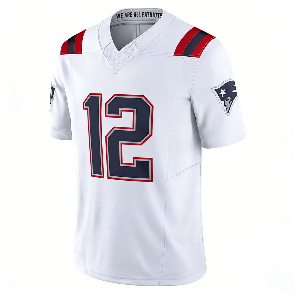 Men's Tom Brady New England Football Jersey White Game Limited Shirt