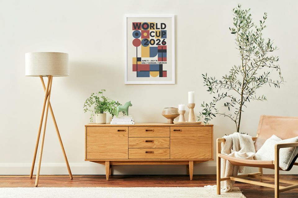World Cup 2026 Poster, Bauhaus Modern Soccer Print