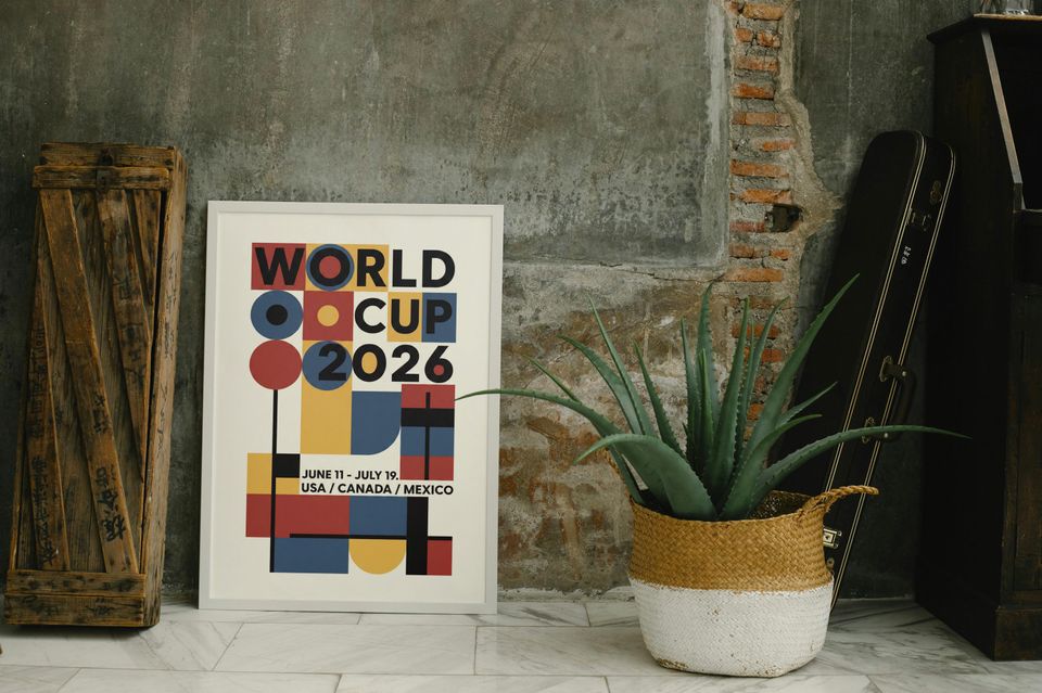 World Cup 2026 Poster, Bauhaus Modern Soccer Print