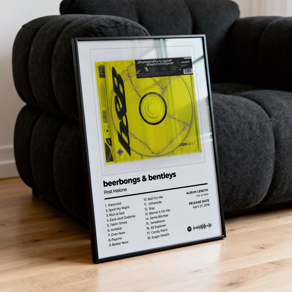 Post Malone Poster: 'Beerbongs & Bentleys' Album CoverPoster