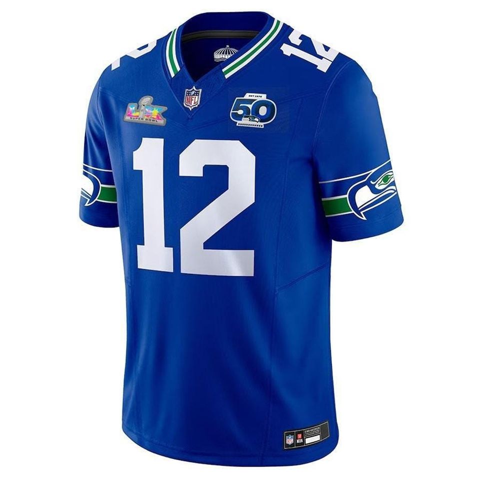 Personalized Seahawks  Jersey, Custom Name & Number, Sports Super Bowl LX Patch  Gift