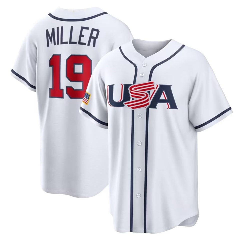 USA Baseball Mason Miller Road Stadium Jersey,White 2026 World Baseball Classic