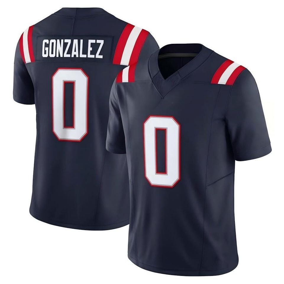 Men's/Youth Christian Gonzalez #0 New England Fan Shirt Rivalries Collection Shirt Navy Football Jersey