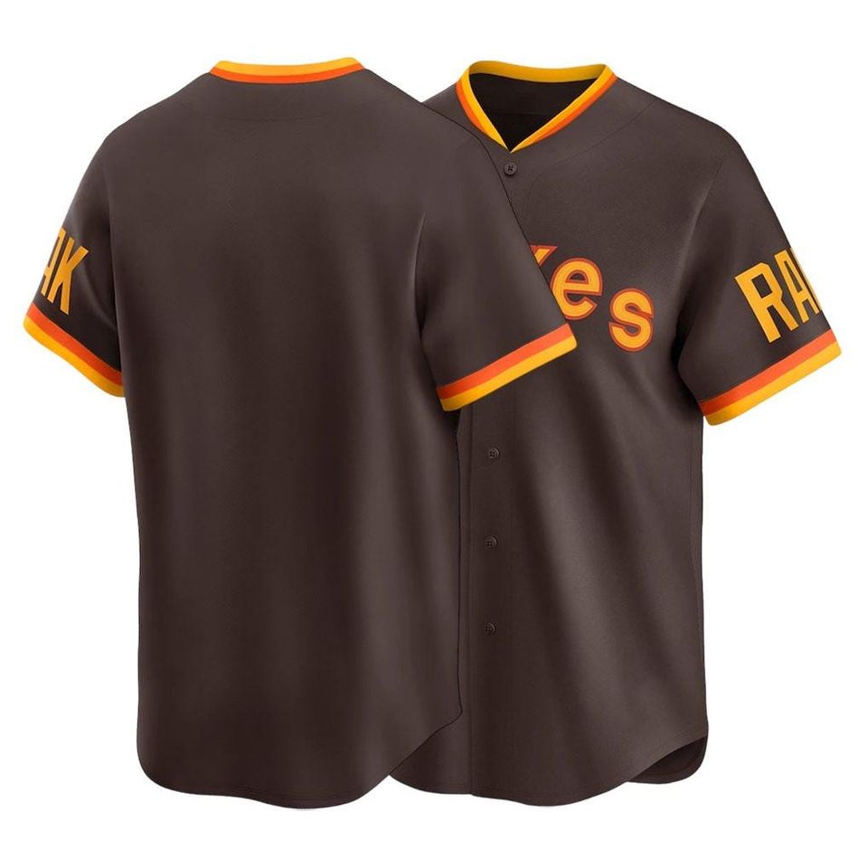 San Diego Inspired Baseball Team Jersey, Customized Name & Number Brown Cooperstown  Shirt