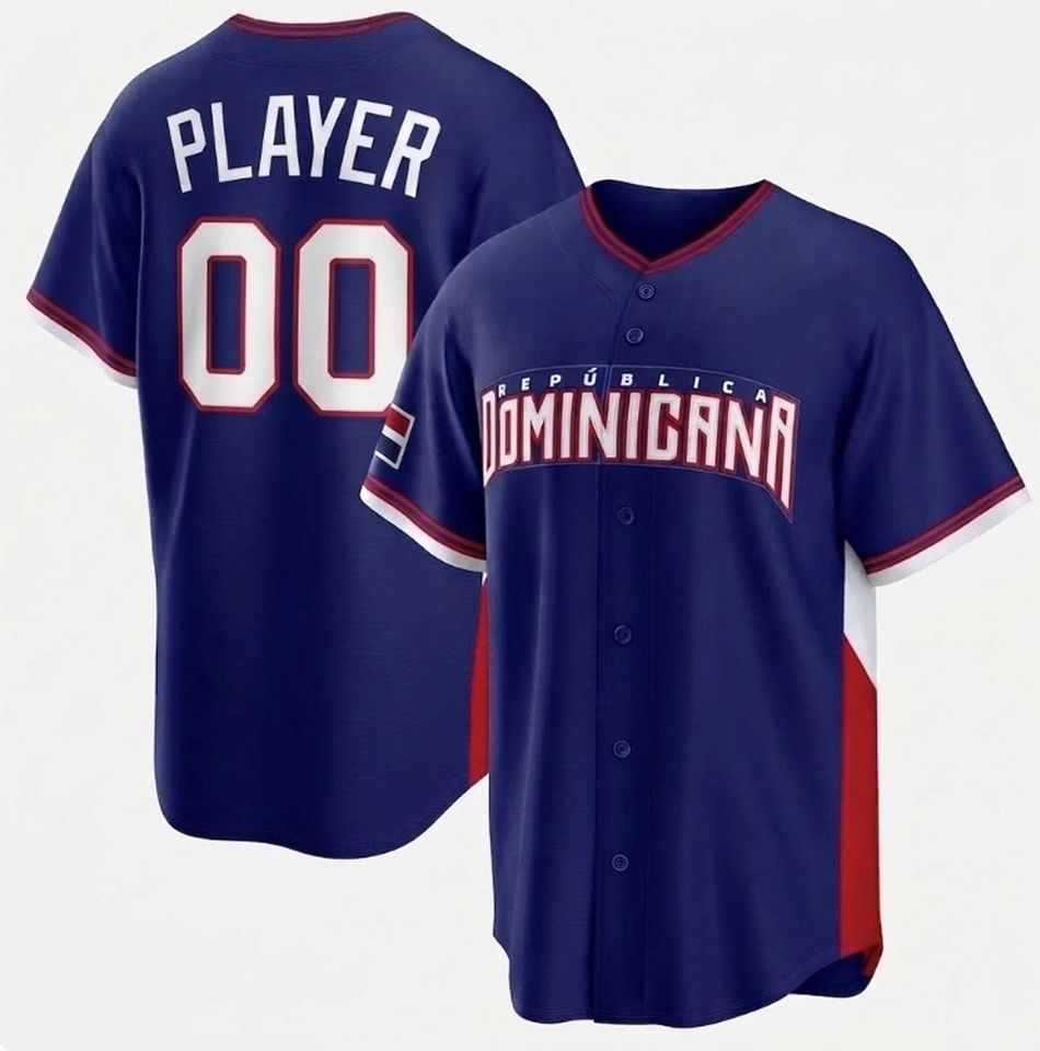 Custom Team Jersey Dominican Republic  Royal/White Fans Shirt Men/Youth Size