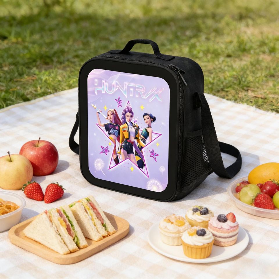 Demon Hunters Huntrix Lunch Bag, Kpop Insulated Lunch Box for Stans