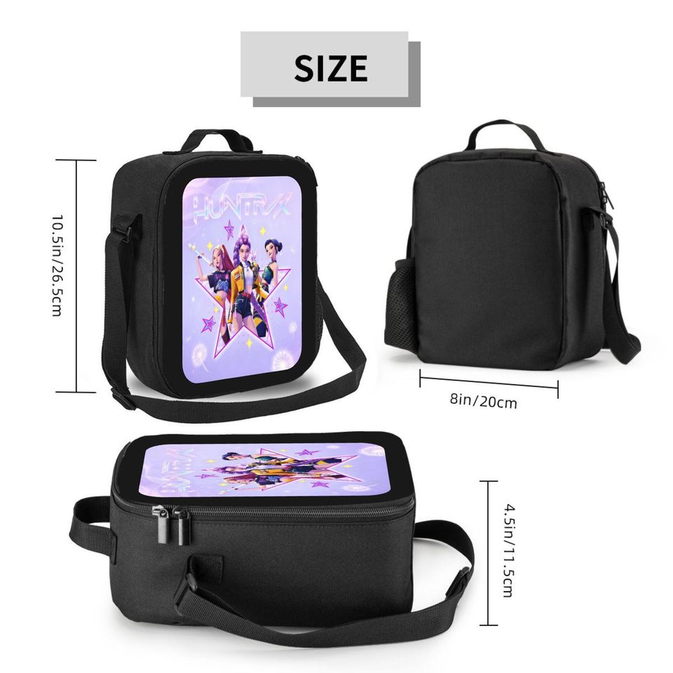 Demon Hunters Huntrix Lunch Bag, Kpop Insulated Lunch Box for Stans