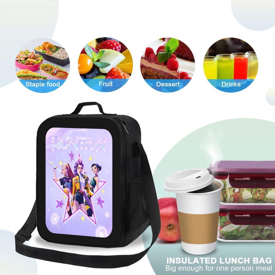 Demon Hunters Huntrix Lunch Bag, Kpop Insulated Lunch Box for Stans