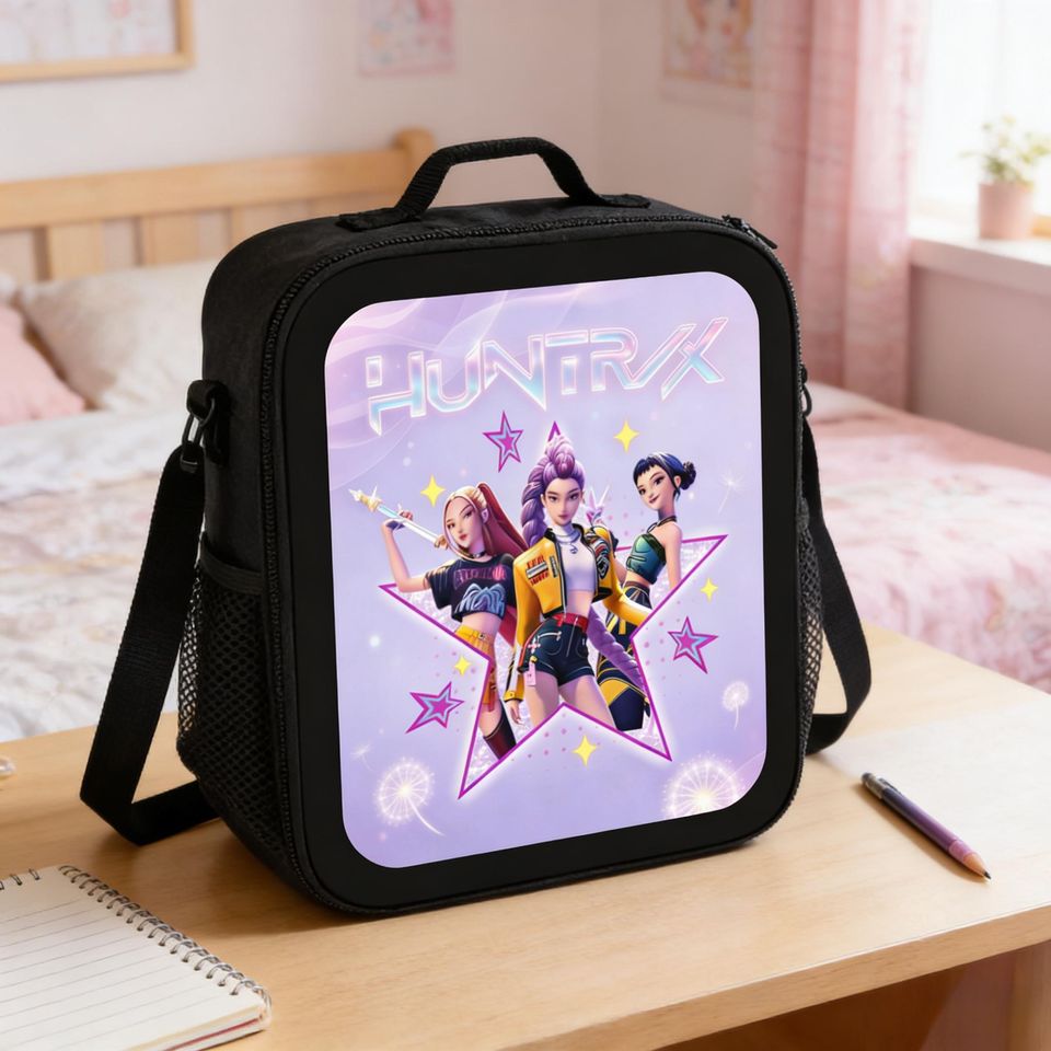Demon Hunters Huntrix Lunch Bag, Kpop Insulated Lunch Box for Stans