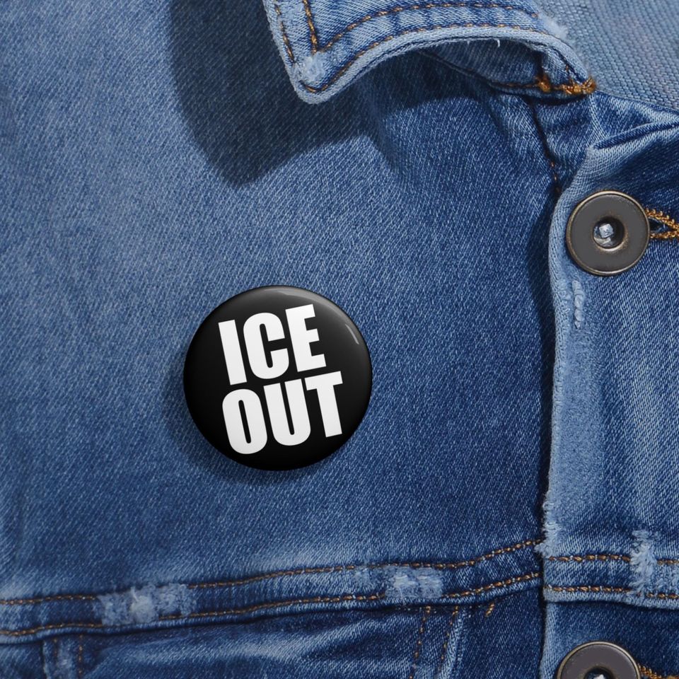 Ice Out Pin Buttons | Frosted Crystal Pin
