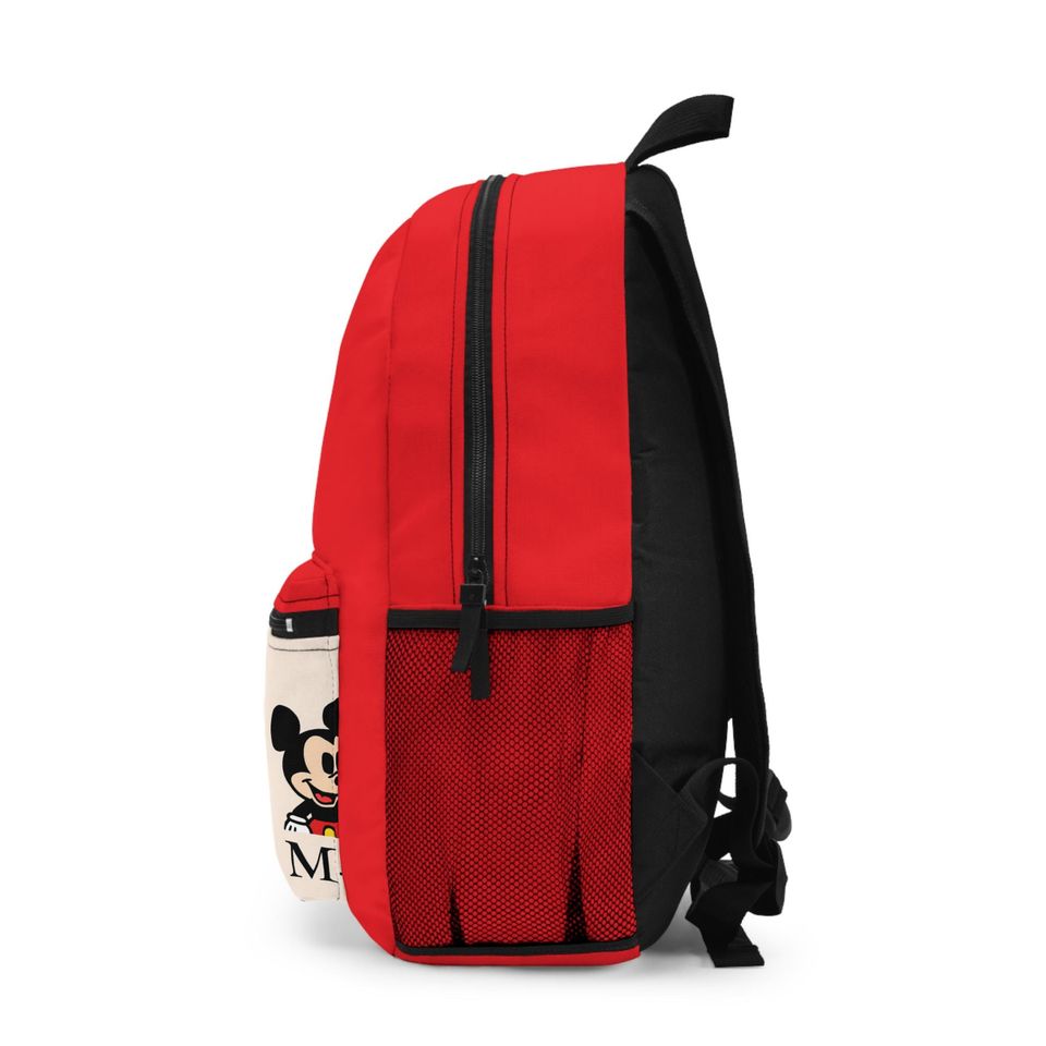 Cartoon Mouse Backpack, Cute Retro Character Print
