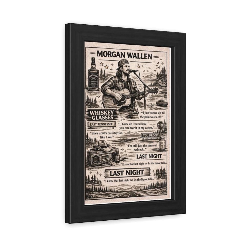 Wallen Western Inspired Poster - Lyric Wall Art - Music Print