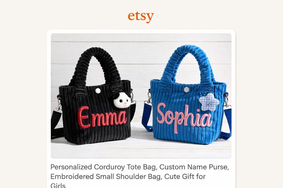 Custom Name Corduroy Crossbody, Embroidered Kids Shoulder Bag