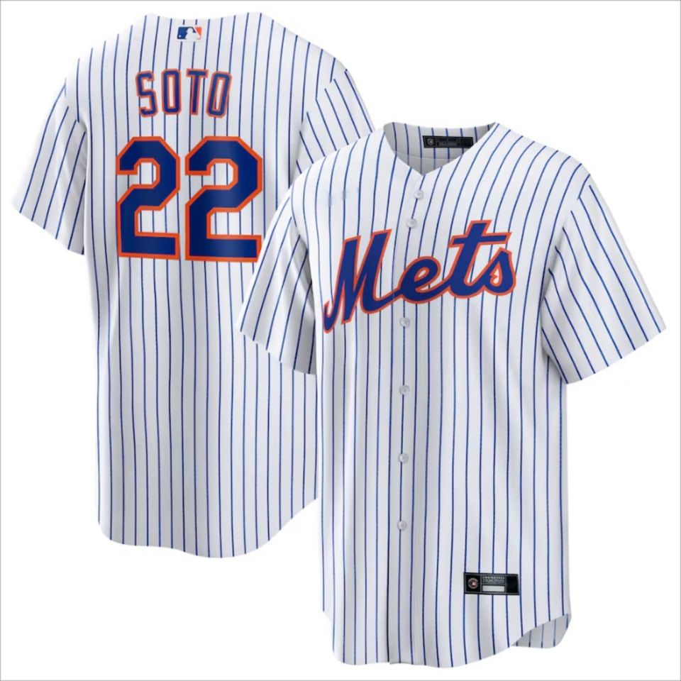 Personalized New York Mets White Jersey, Custom Name Number, Embroidered Gift