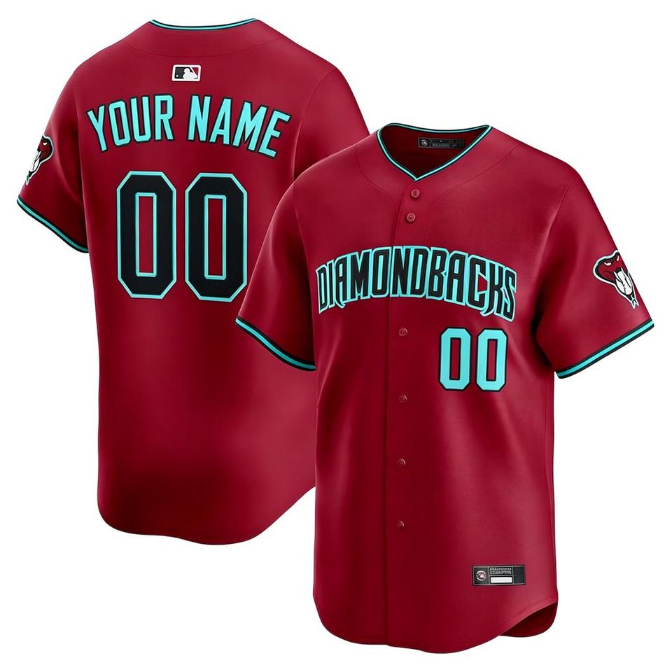 Personalized Arizonna Diamondbacks Crimson Baseball Jersey, Custom Name & Number