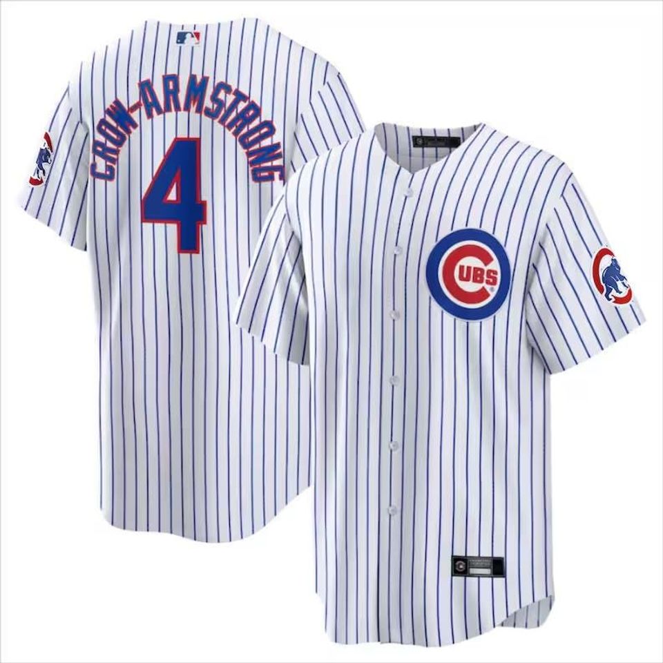 Personalized Chicago Cubs White baseball jersey, custom name and number