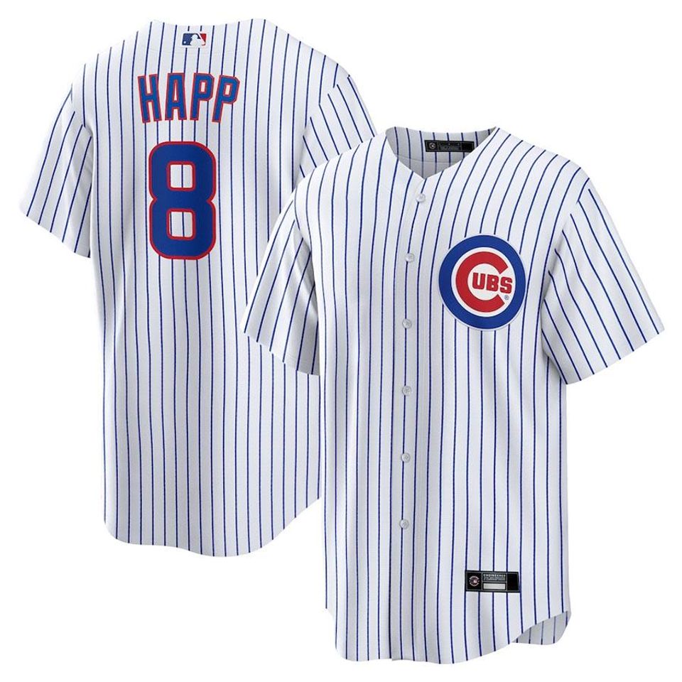 Personalized Chicago Cubs White baseball jersey, custom name and number